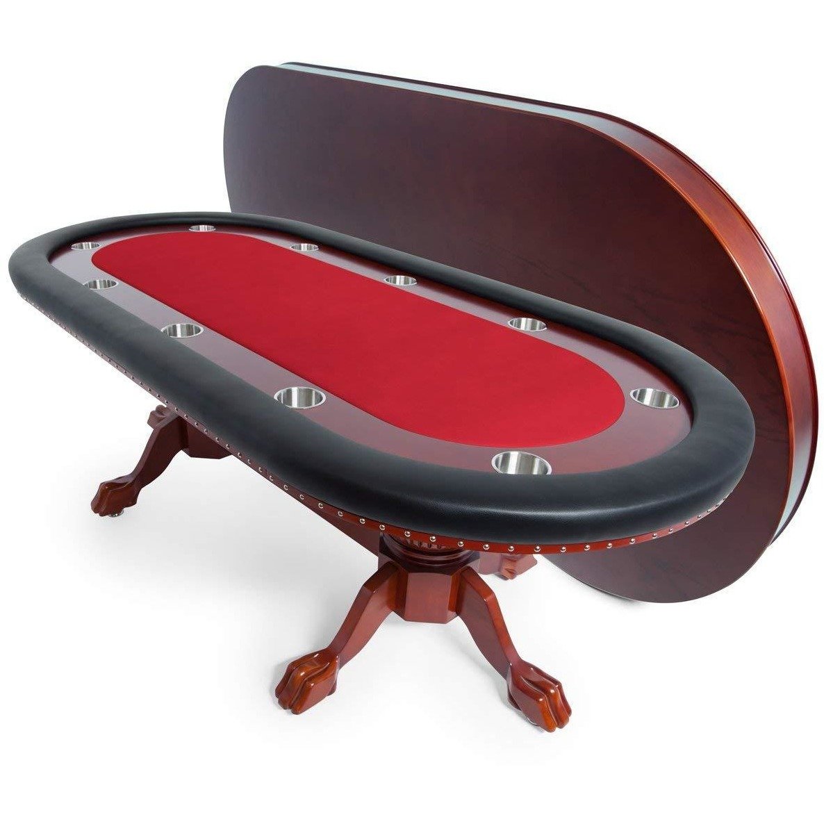 BBO Poker Tables Rockwell Mahogany Oval Poker Table 10 Person - Gaming Blaze