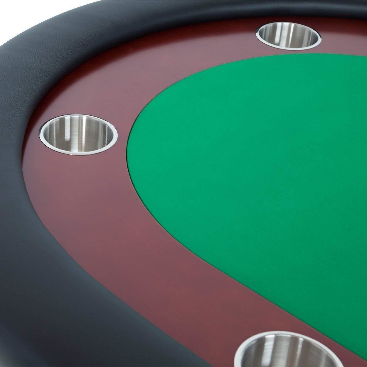 BBO Poker Tables Rockwell Mahogany Oval Poker Table 10 Person - Gaming Blaze