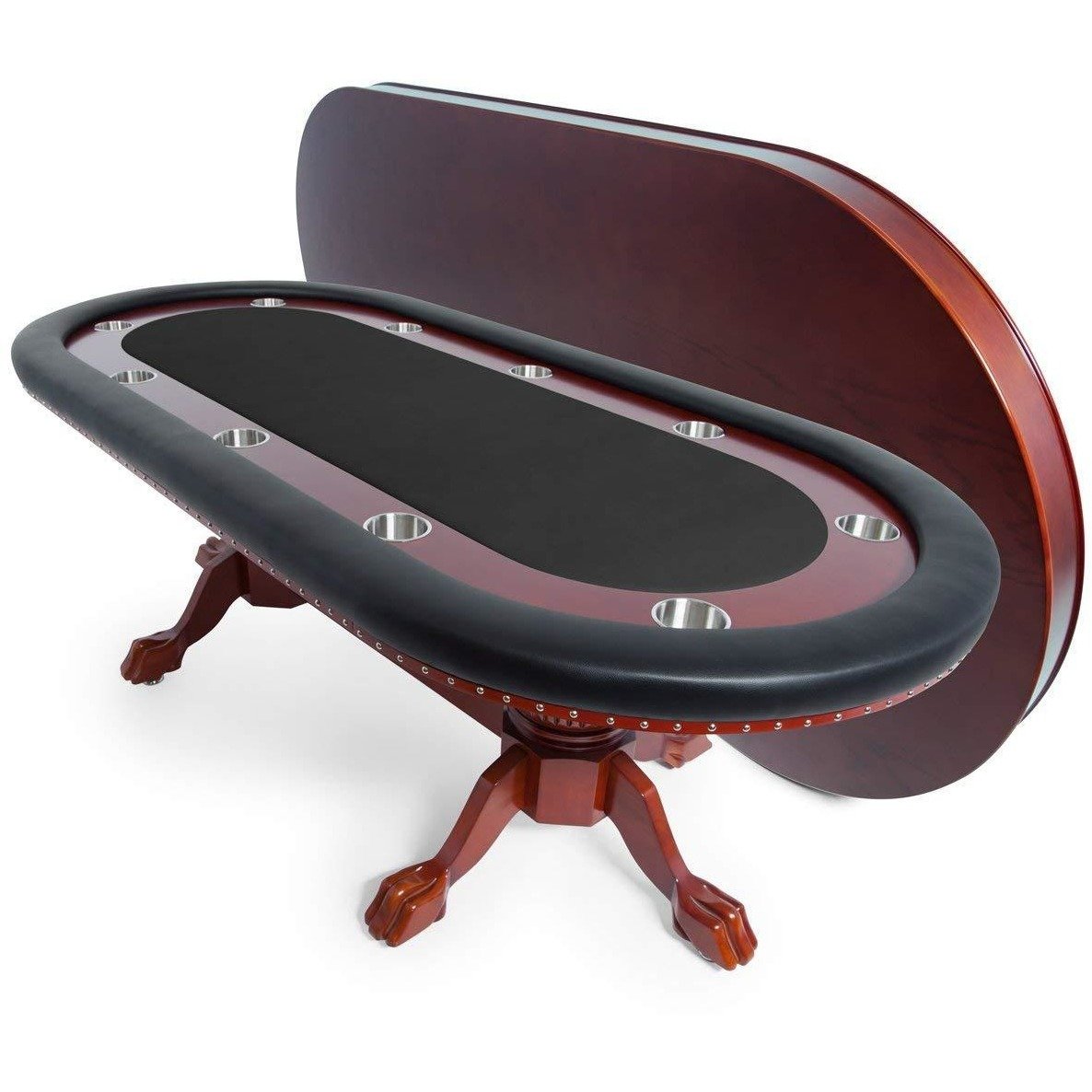 BBO Poker Tables Rockwell Mahogany Oval Poker Table 10 Person - Gaming Blaze