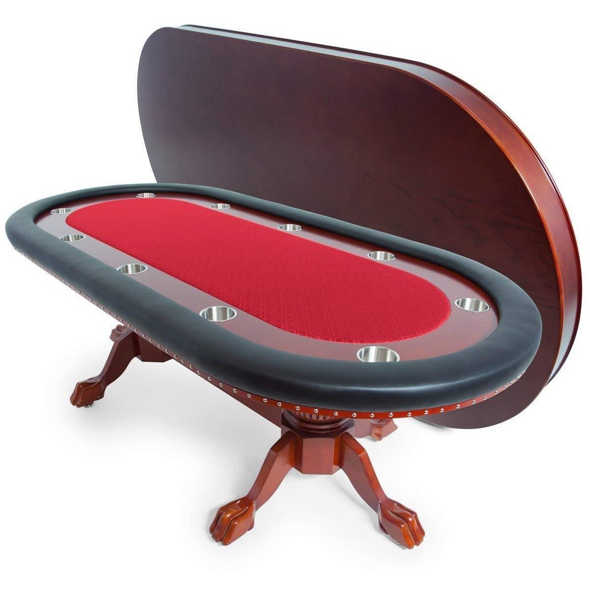 BBO Poker Tables Rockwell Mahogany Oval Poker Table 10 Person - Gaming Blaze