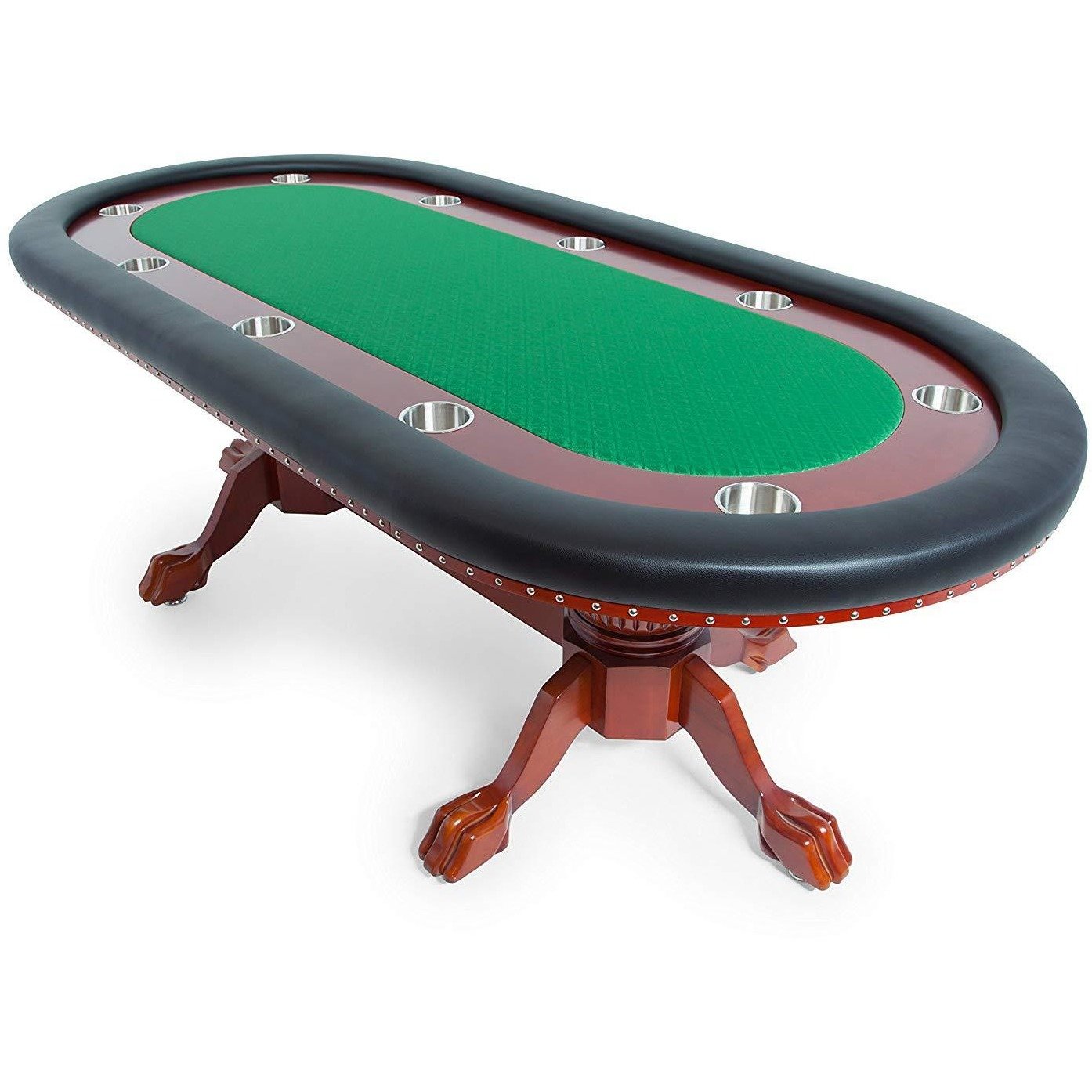 BBO Poker Tables Rockwell Mahogany Oval Poker Table 10 Person - Gaming Blaze