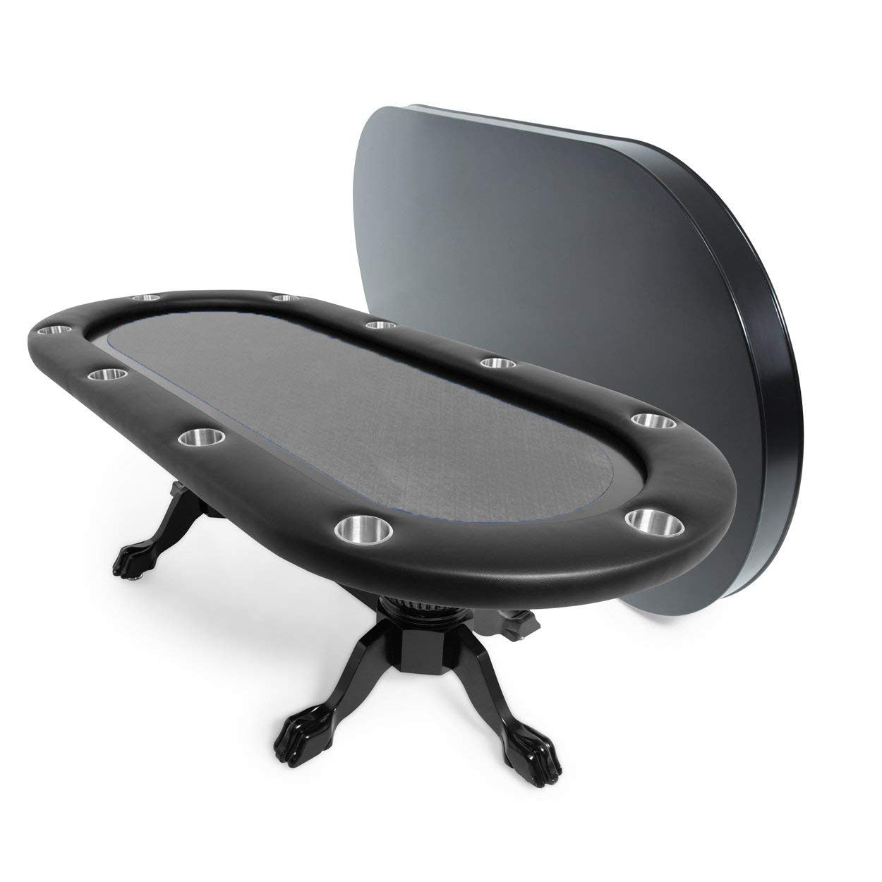 BBO Poker Tables Elite Black Oval Poker Table 10 Person - Gaming Blaze