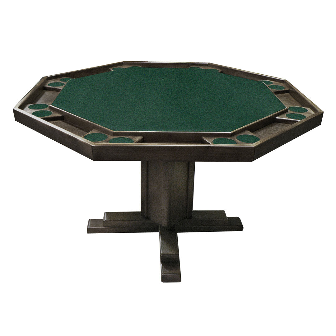 Kestell 57" Octagon Custom Poker Card Table Oak Wood 8 Person - Gaming Blaze