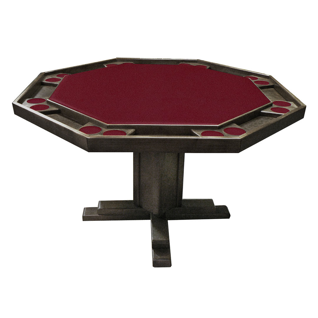 Kestell 57" Octagon Custom Poker Card Table Oak Wood 8 Person - Gaming Blaze