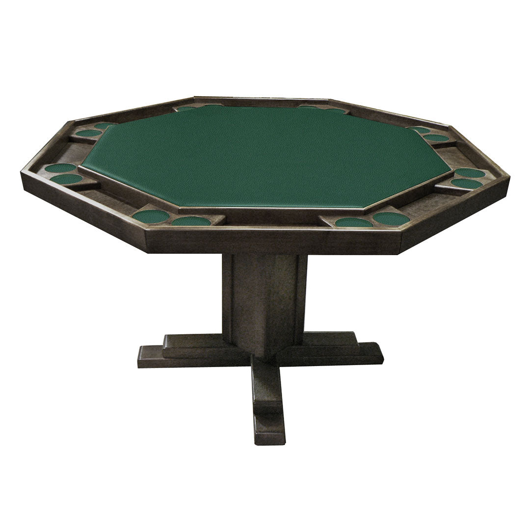 Kestell 57" Octagon Custom Poker Card Table Oak Wood 8 Person - Gaming Blaze