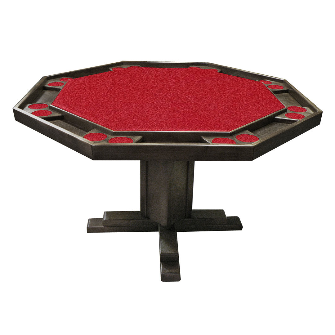 Kestell 57" Octagon Custom Poker Card Table Oak Wood 8 Person - Gaming Blaze