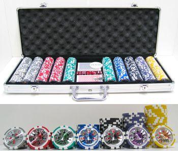 JP Commerce High Roller 500 Piece Clay Poker Chip Set 13.5 gram - Gaming Blaze
