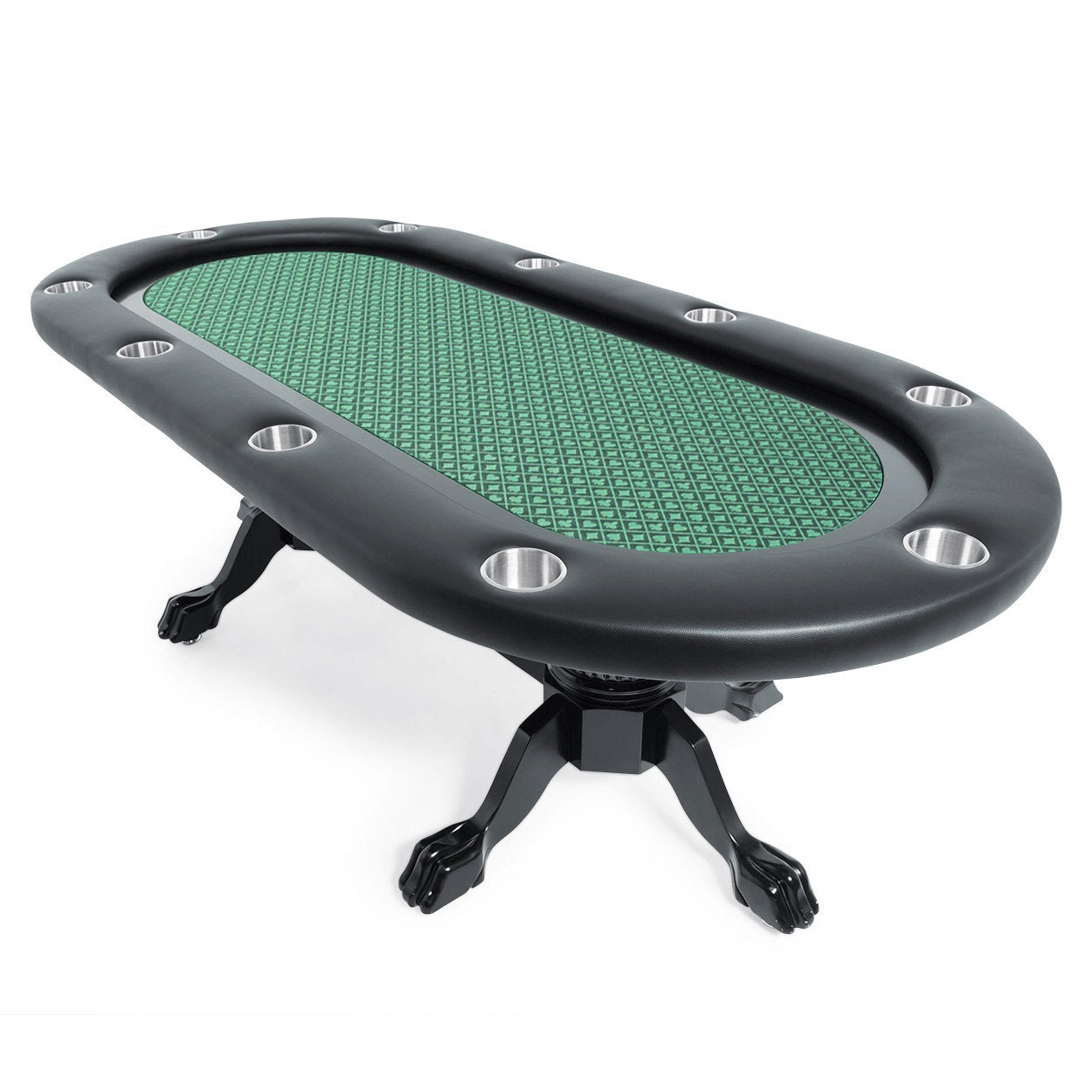 BBO Poker Tables Elite Black Oval Poker Table 10 Person - Gaming Blaze