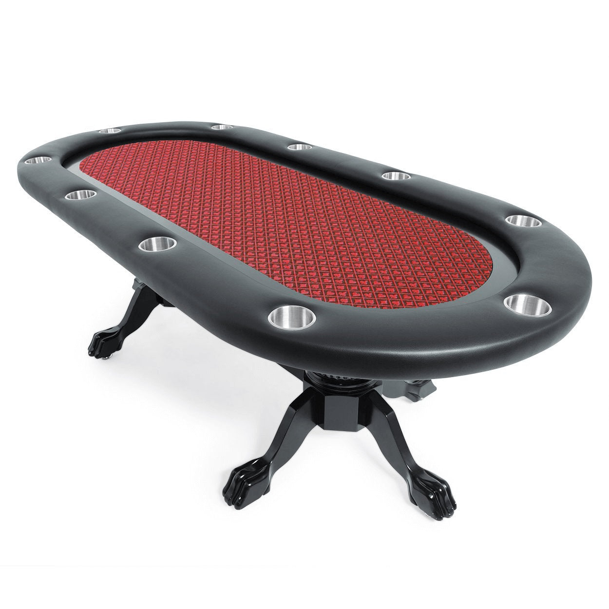 BBO Poker Tables Elite Black Oval Poker Table 10 Person - Gaming Blaze