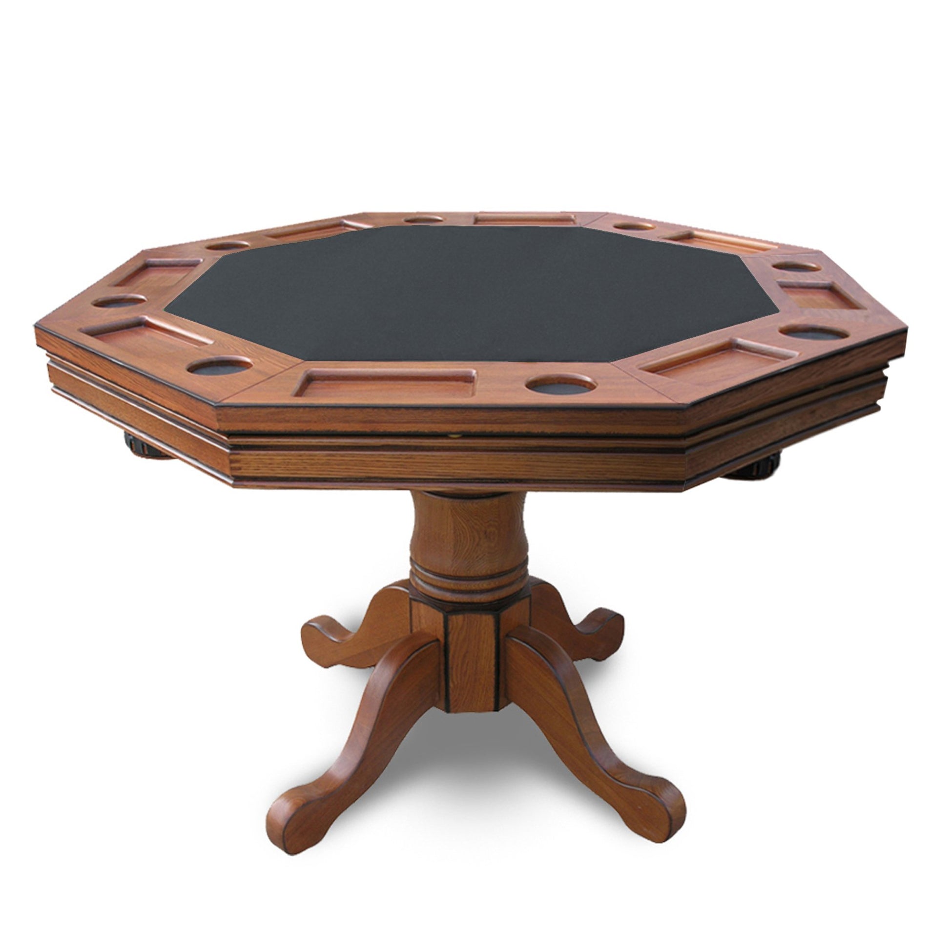 Hathaway Kingston Oak 3 in 1 Poker Table Set with 4 Arm Chairs - Gaming Blaze