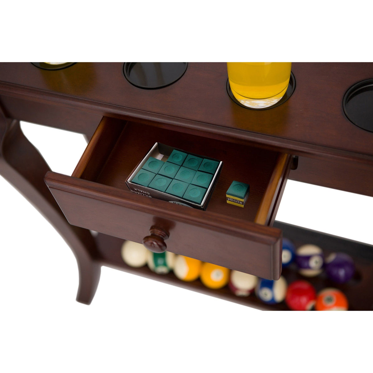 Portastecche Da Biliardo Hathaway - Rack A Pavimento In Legno Con Cassetto Per Accessori - Foto 4