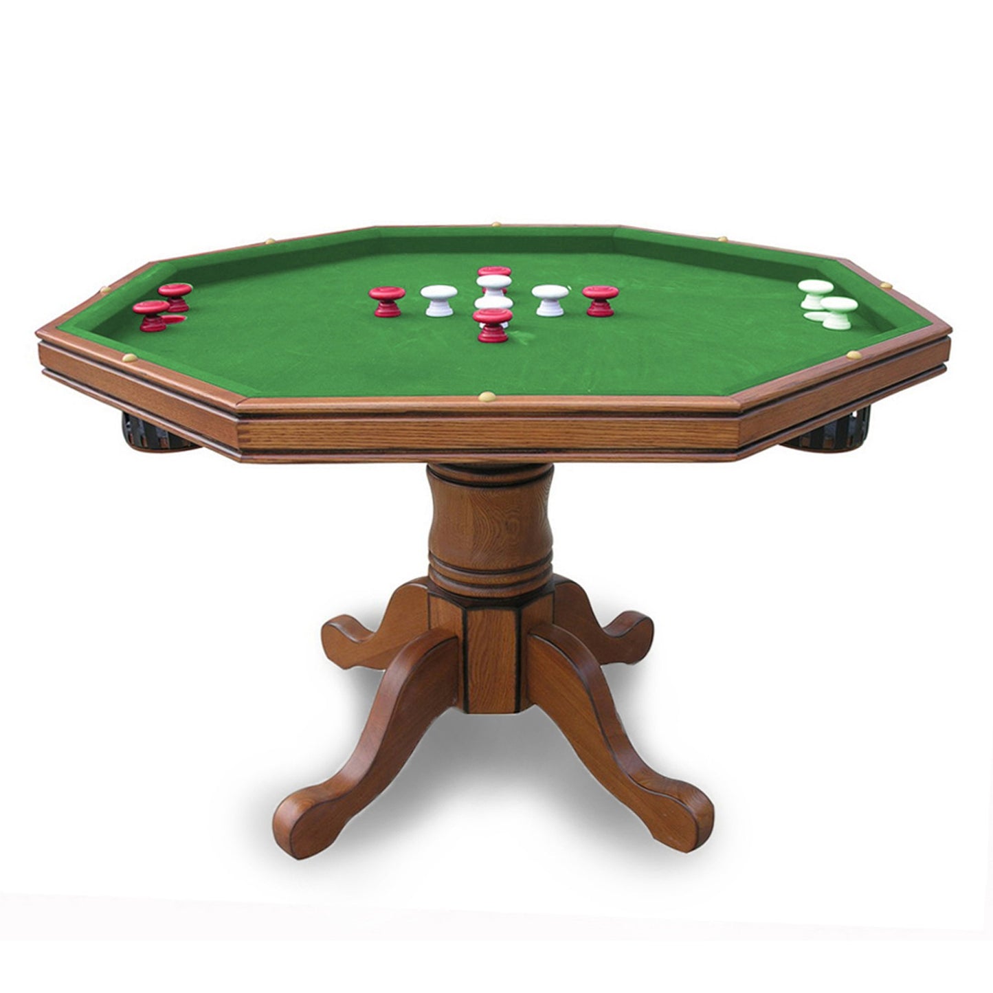 Hathaway Kingston Oak 3 in 1 Poker Table Set with 4 Arm Chairs - Gaming Blaze