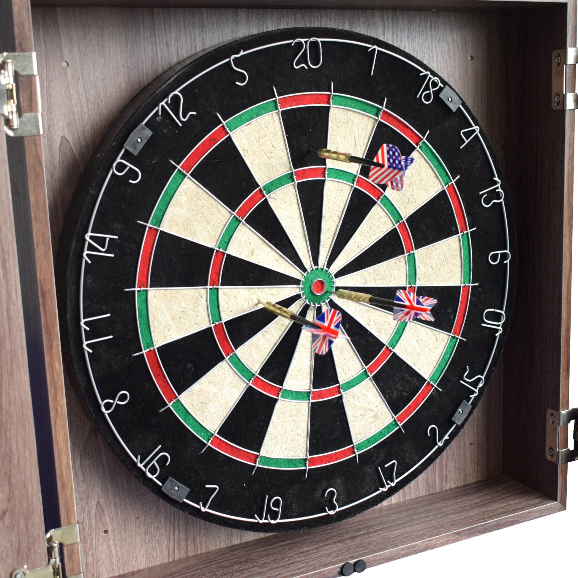 Hathaway Winchester Driftwood Dartboard Cabinet Set - Gaming Blaze