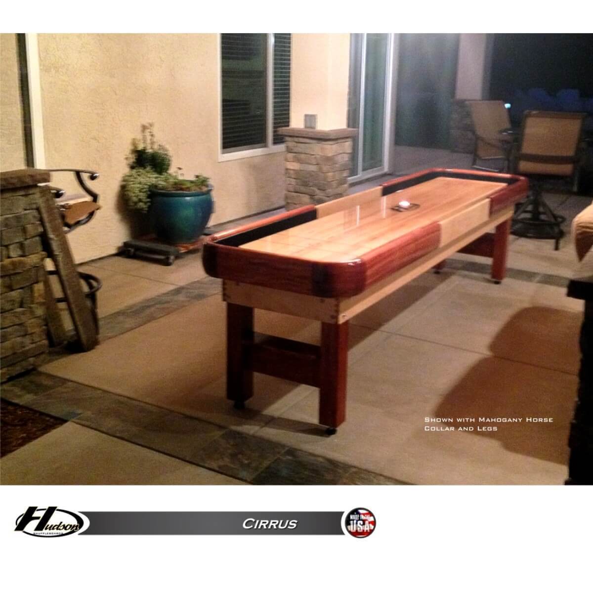 Hudson Cirrus Shuffleboard Table 9'-22' Indoor/Outdoor with Custom Wood Options - Gaming Blaze