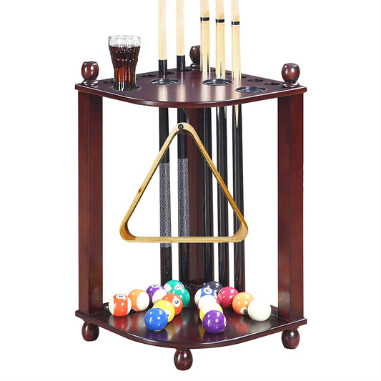 Hathaway Regent Mahogany Pool Corner Cue Rack  - Gaming Blaze